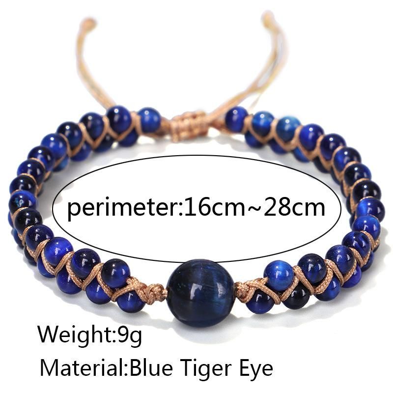 Tiger Eye Lava Rock Men′s Anxiety Bracelet, Stress Relief Adjustable Tiger Eye Bracelet Aromatherapy Essential Oil Diffuser Lava Bracelet Men′s Gift