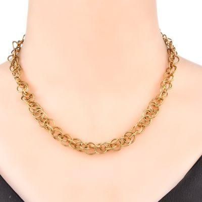 Special Design Fashion 18K Gold Plated Chain Link Golden Necklace for Woman Ladies