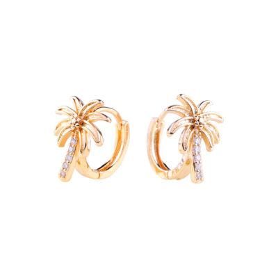 Fashion 18K 14K Punk Jewelry Gold Color Brass Chunky Huggie Hoop Earrings