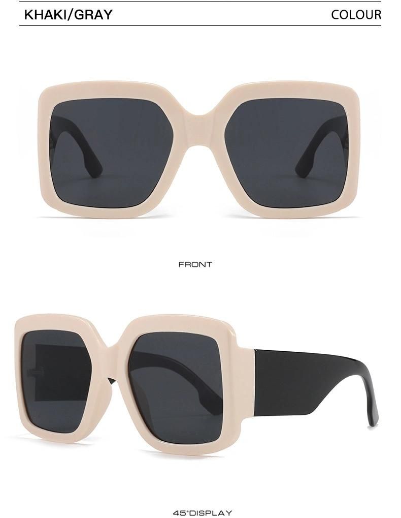 Women Hot Selling Cheap Wholesale Sun Glasses Colorful Square Large Shades Frame Trendy Fashion Sunglasses