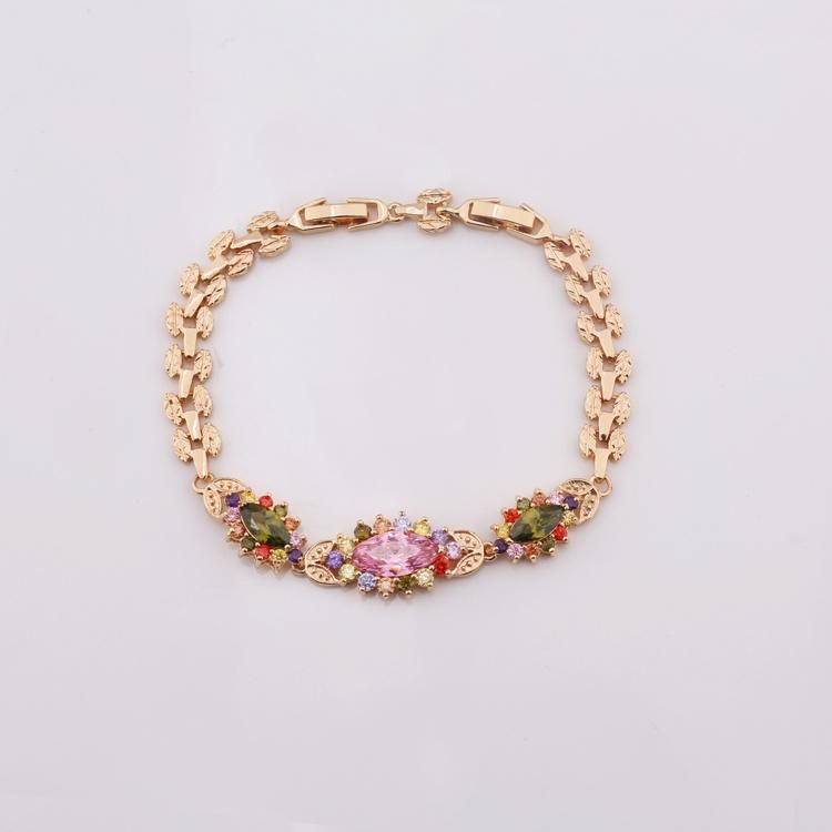 Fashion Imitation Jewelry 14K 18K Gold Plated Charm Bracelet with Chain