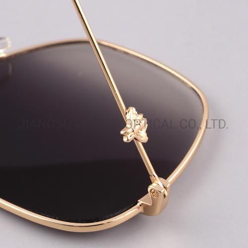 Retro Full Golden Frame Dark Lens Male Sunglasses