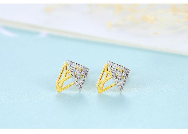 Irregular Shape Stitching Built-in Hypoallergenic Ear Studs