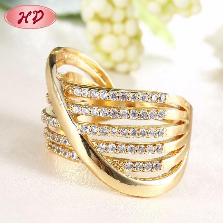 Fancy Gift Items for Ladies Women Trendy Gold Plated Ring for Wholesale