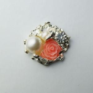 Garment Metal Brooch with Beads on It (PLB0022)