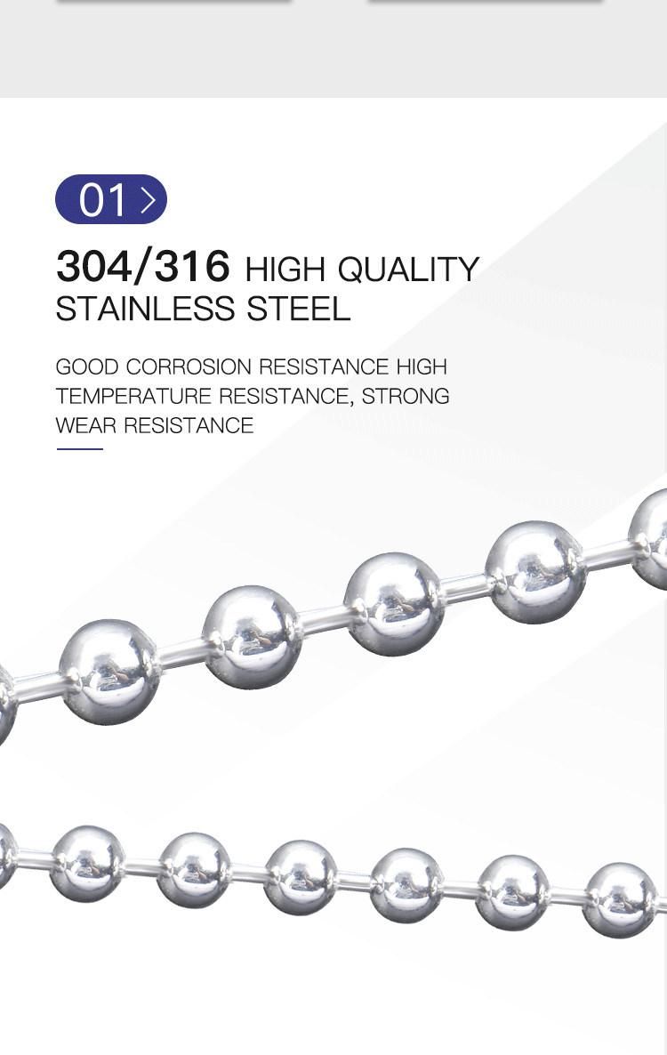 Metal 4mm Stainless Steel Ball Bead Chain