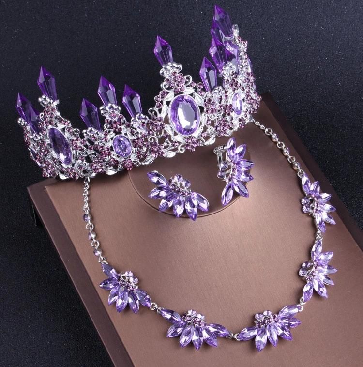 Bridal Accessories Jewellery Crystals Wedding Necklace Earings Crown Tiara Sv1021