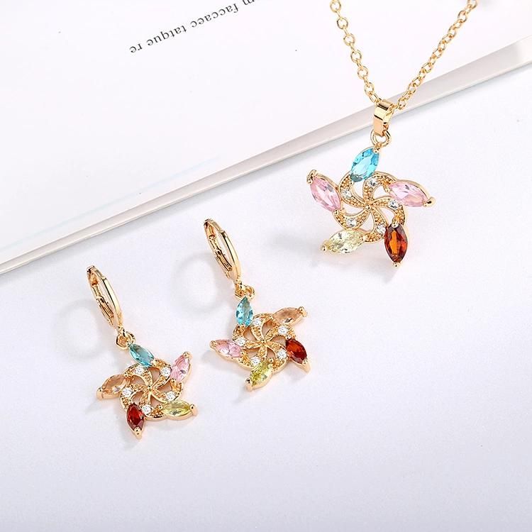 Wholesale New Fashion Design Jewellrey 18K Gold Plated Pendant, Necklace, Earrings Jewelry Sets