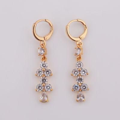 Made in China Cheap colorful Zirconia Long Drop Earrings for Women