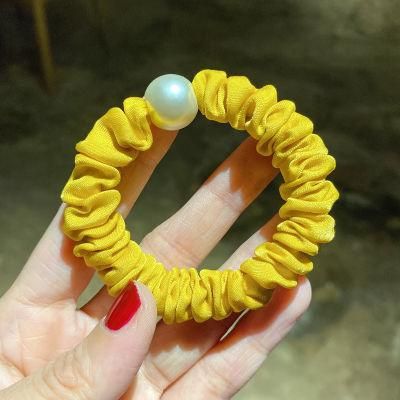 New Korean-Style Rubber Bands Adorn Pearls Scrunchies