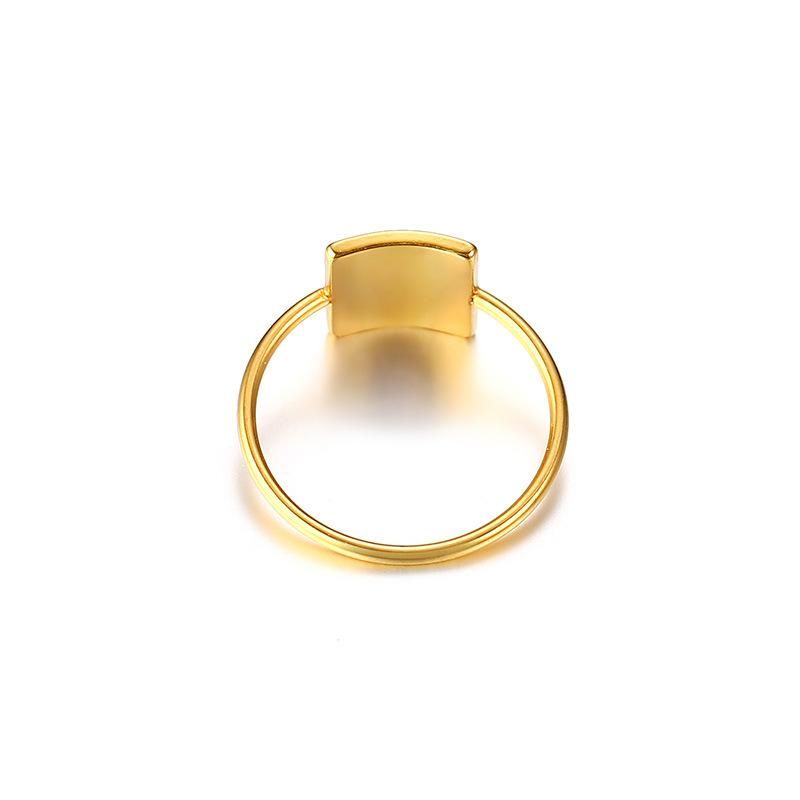 Tube Curve Texture Ring Polished Face Wide Ring Broad Basic Ring