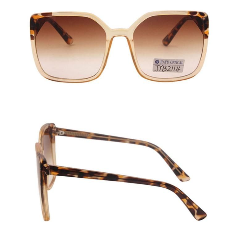2022 Latest Oversized Square Ladies CE UV400 Polarized Shades Gradient Plastic Fashion Women Sunglasses