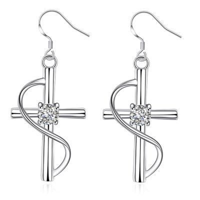 Charm Christian Jewelry Hot Sale Creative Cross Eardrop for ED-K-Lknspce194