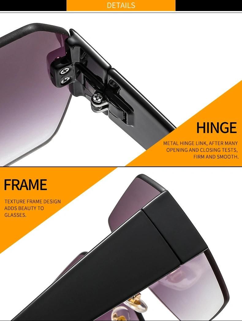 2022 New Square Sunglasses Women Luxury Brand Designer Frame Transparent Gradient Sunglasses