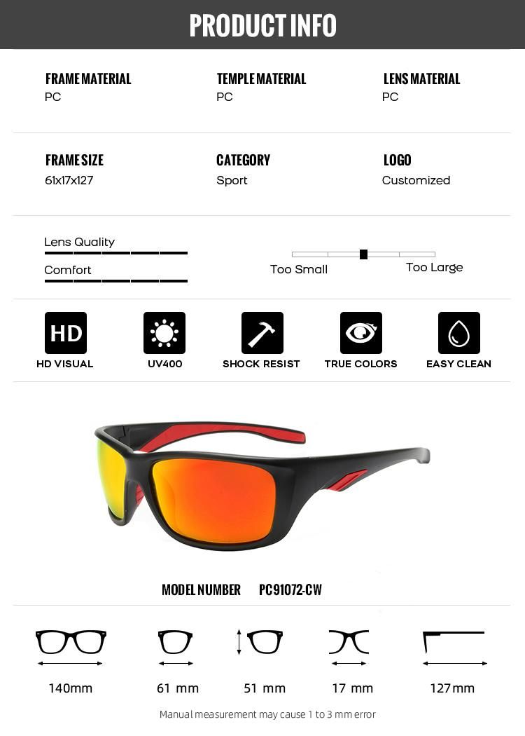 2022 Hot Selling Sports Sunglasses for Man Classic Outdoor Cycling Sunglasses Promotion Cheap Sunglasses for Man with Skidproof Nose Pad