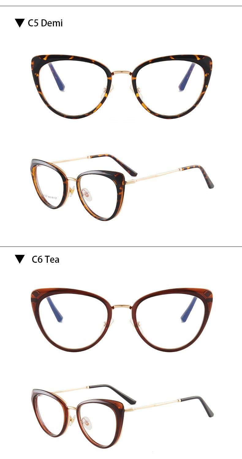 2022 Ready Stock Spring Hinge Blue Light Blocking Eyeglasses Cat Eye Women Glasses with Prescription Tr90 Glasses Dropshipping