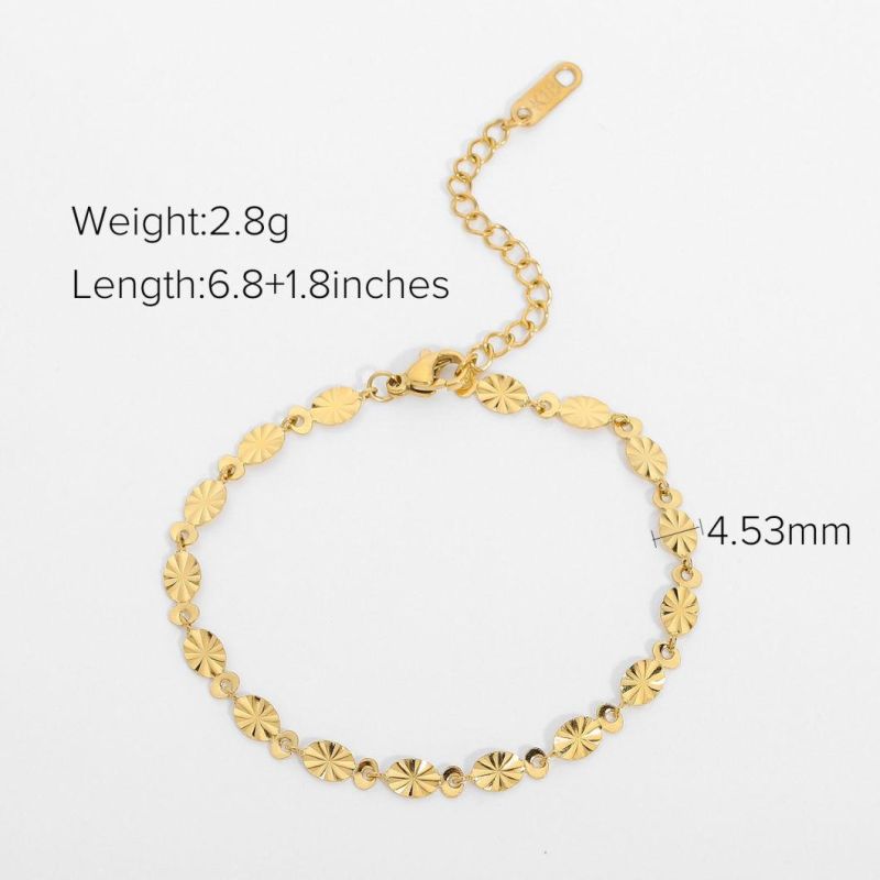 Stainless Steel Jewelry Sunflower Bracelet 14/18K Gold Plated