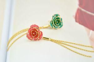 Fashion Jewelry-24k Gold Rose Earring (EH036)