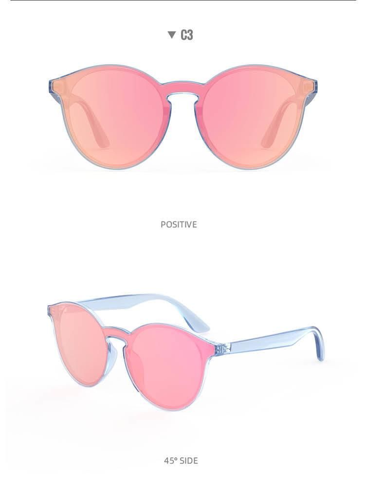 2022 One-Piece Fashion Polarized Sunglasses Round Plastic Frame