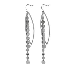 Geometric Asymmetric Disc Sequins Tassel Gold-Plated Stainless Steel Earrings Drop