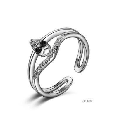 Cartoon Creative 925 Sterling Silver with CZ Ring