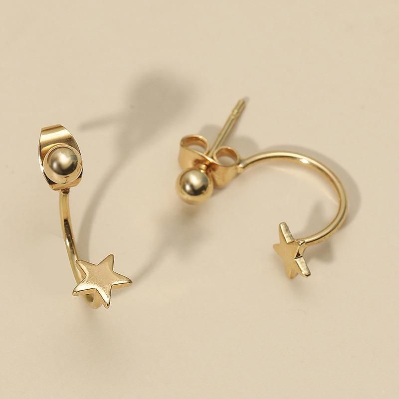 Fashion Simple Temperament Star Bent Hook Earrings Jewelry