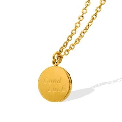 China Wholesale Stainless Steel Round Fine Good Necklace Custom Engrave Jewelry