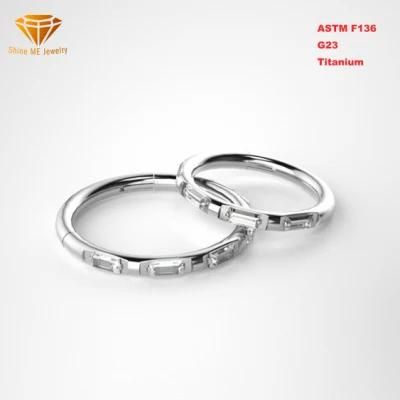 New Design G23 Titanium ASTM F136 Titanium Puncture Jewelry Wholesale Zircon Nose Ring Anti-Allergy Titanium Body Piercing Tp2524