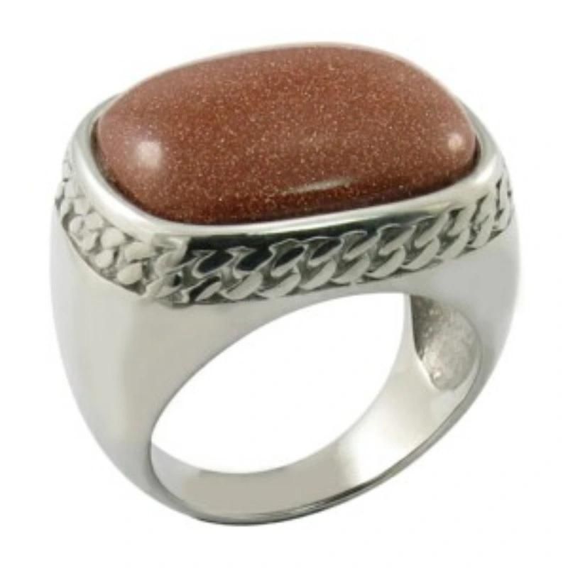 Oval Glue Ruby Stone Medical Steel Large Gem Stone Rings