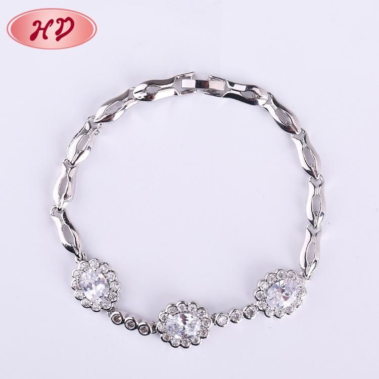 Fashion Luxury Gold Plated Big Zircon Charm Bracelet