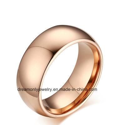 Trendy Polished Finished Pure Tungsten Ring Red Gold Tungsten Ring