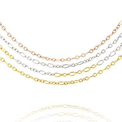 Stainless Steel 18K Gold Plated Cable Link Necklace 1: 3 Fashion Decoration Jewelry for Women and Men