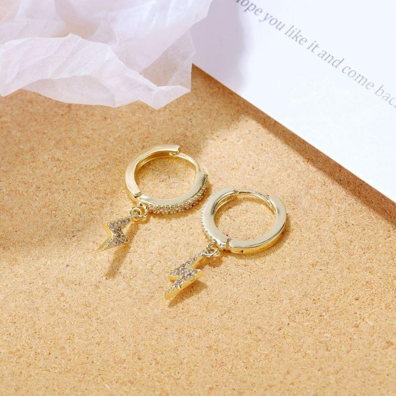 Fashion Simple Jewelry Temperament Lighting Shock Hoop Earrings for Women