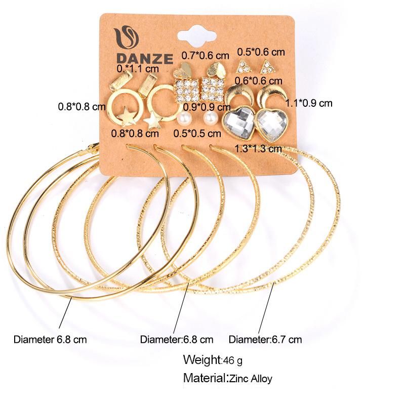 OEM & Factory for Fashion Silver Gold Color Big Circle & Stud Earrings Set