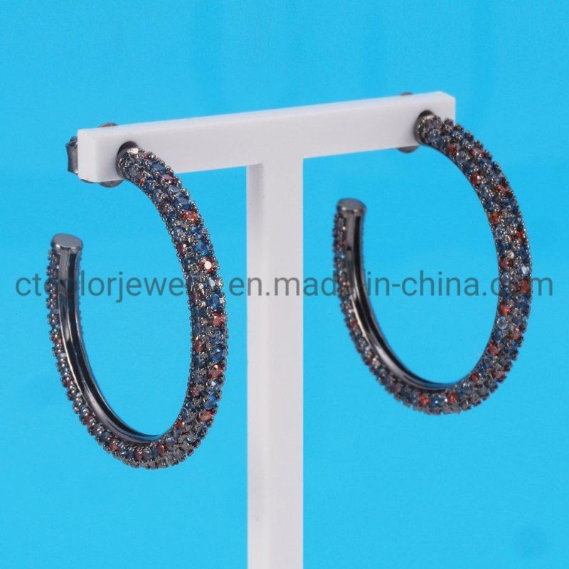 Fashion Accessories Big Circle Hip Hop 925 Sliver Jewelry Earrings