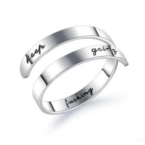 Stainless Steel Frosted Open Ring for Men
