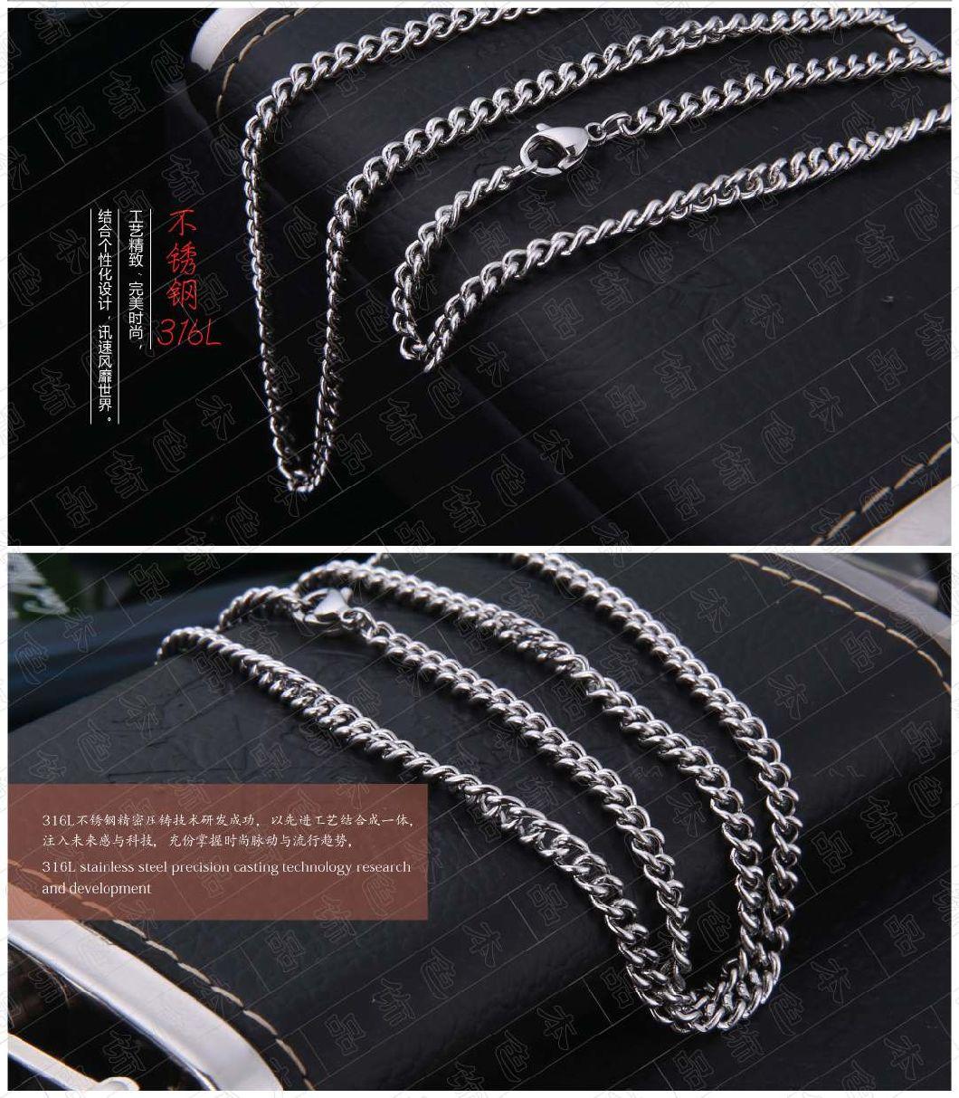 Hot Sale 316L Stainless Steel Curb Chain Jewelry for Hooks and Decoration Accessories