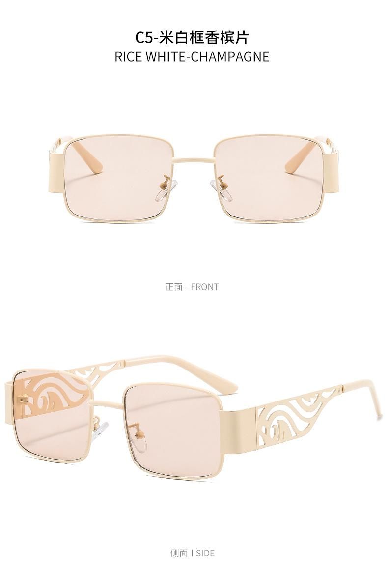 Gold Metal Sunglasses Men UV400 Hollow Decoration Male Square Women Designer Sun Glasses Summer