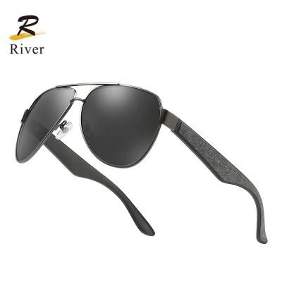 Hot Selling Custom Logo Stock Fashion Metal Frame Polarized Men Sunglasses