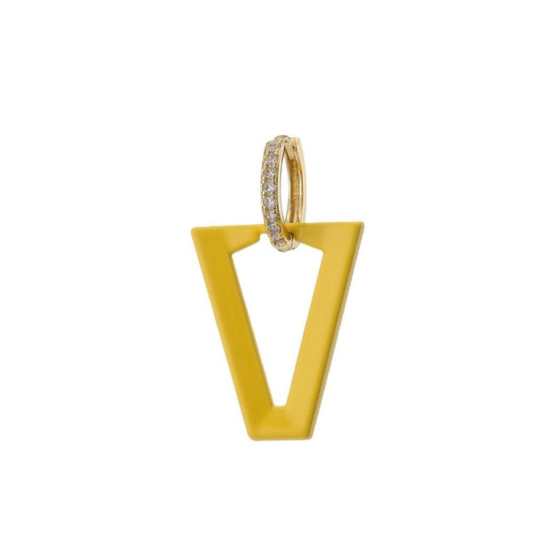 Exaggerated Women Ear Jewelry Colorful Inverted Triangle Hoop Earrings