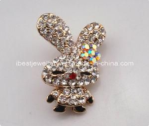 Fashion Jewelry-Rabbit Shaped Rhinestones Brooch