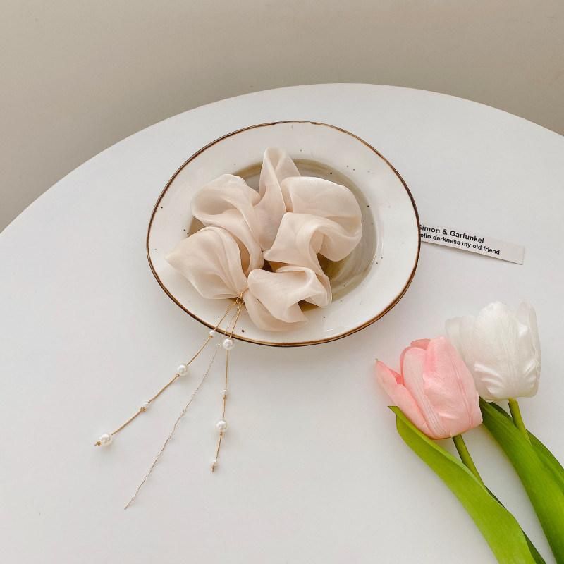 Fashion Jewellery Pearl Tassel Hair Ring French Hair Rope Headpiece