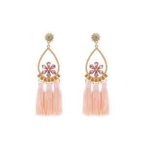 Fashion Vintage Jewelry Accessories Boho Handmade Flower Tassel Earrings