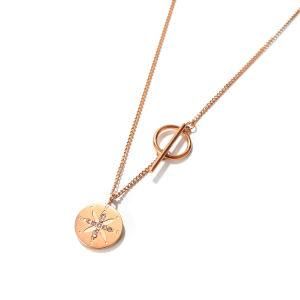Gold-Plated Stainless Steel Diamond Polaris Ot Buckle Clavicle Necklace