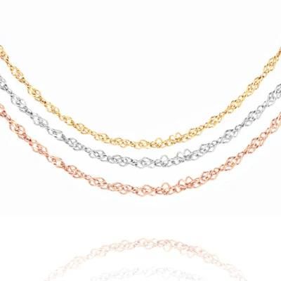 Popular Jewelry Stainless Steel Accessories Singapore Chain Necklace Bracelet 18K Gold Plated Jewellery for Lady