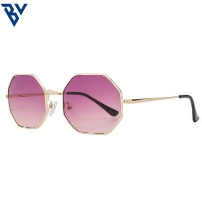 BV Retro UV 400 Protection Hexagon Metal Designer Sunglasses