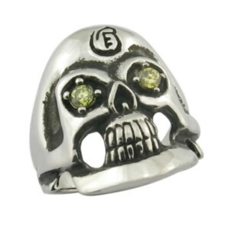 Fashion 316L Stainless Steel Antique Look Movie Skull Ring