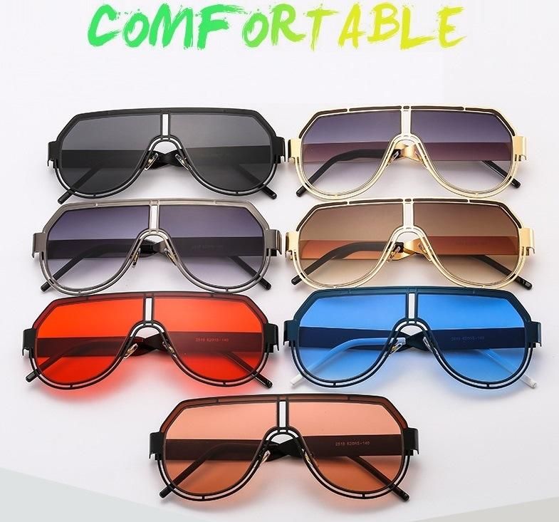 Hot Selling Wholesale Metal One-Piece Big Frame Sunglasses