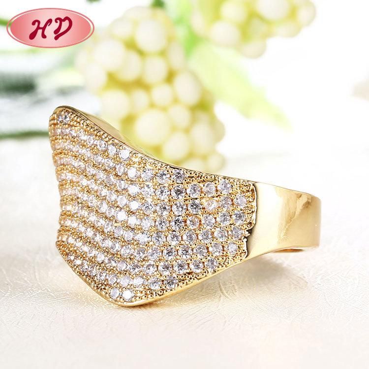 Holesale Fashion Women Ring Zircon CZ Rose Gold Color Party Wedding Band Ring for Women Jewelry