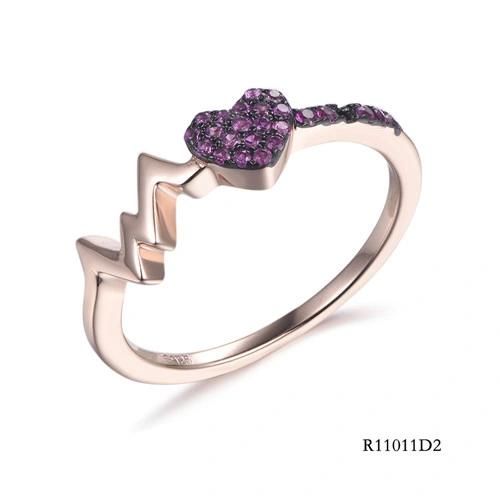 Hot Sale 925 Sterling Silver with CZ Heart Ring
